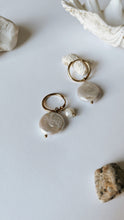 Load image into Gallery viewer, Sea Side Coin Pearl Hoop
